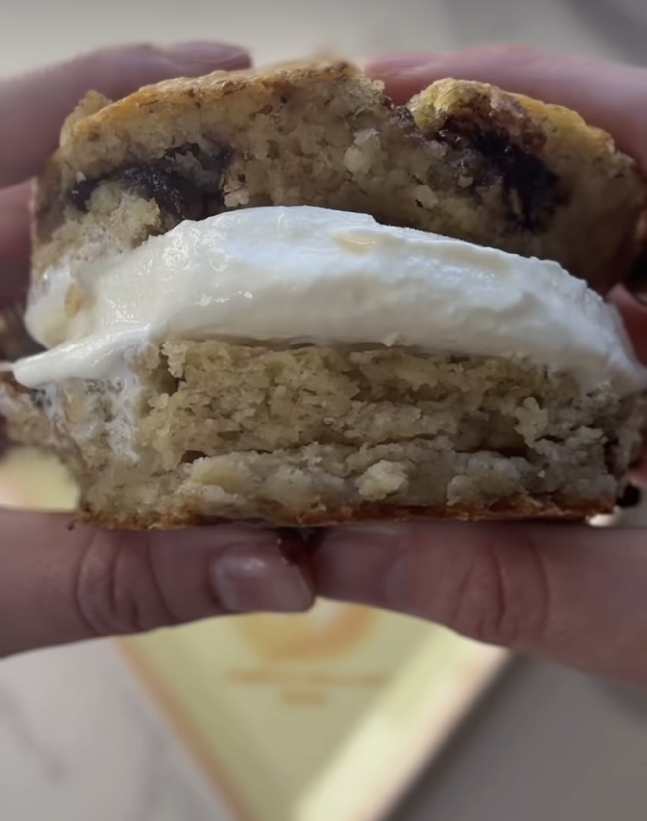 Banana bread ice cream sandwich